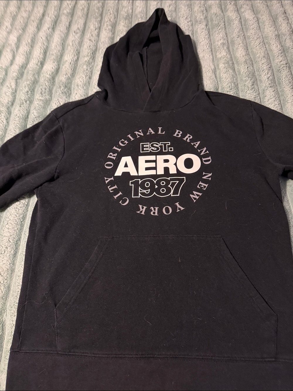 Aero 1987 Black women's Hooded Sweatshirt Size XS